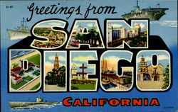 Greetings From San Diego Postcard