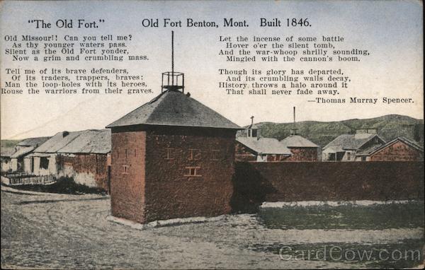 The Old Fort Fort Benton Mt Postcard