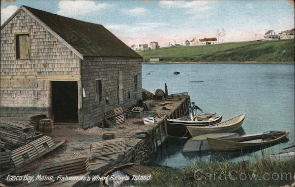 Fisherman’s Wharf Bailey’s Island Bailey Island, ME Postcard