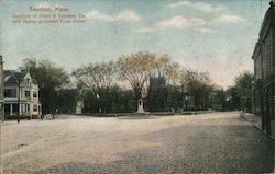 Junction of Dean & Summer Sts. and Statue of Robert Treat Paine Postcard