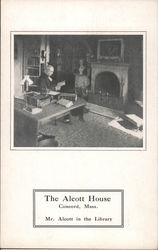 The Alcott House, Mr. Alcott in the Library Postcard