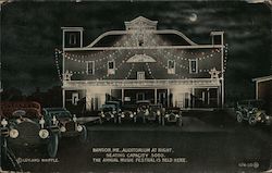 Bangor Auditorium at Night Maine Postcard Postcard Postcard