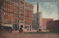 Totem Pole and Pioneer Square Seattle, WA Postcard Postcard Postcard