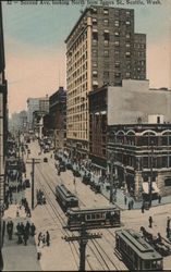 Second Ave. looking North from James St Seattle, WA Postcard Postcard Postcard