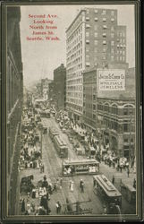 Second ave. looking North from James St Seattle, WA Postcard Postcard Postcard