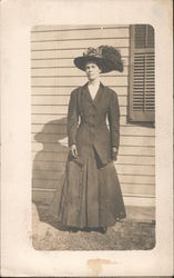 Woman with Large Hat Postcard