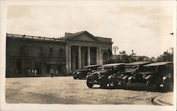 Old Cars Outside Municipal Buildings, Probably South America Postcard