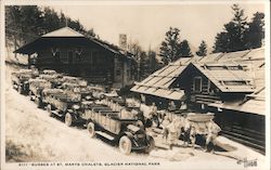 Buses at St. Marys Chalets Postcard