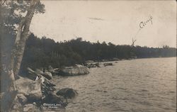 Lake surrounded by forest Green Lake, ME Postcard Postcard Postcard