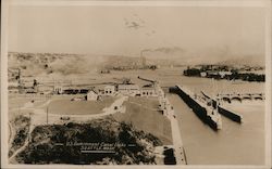 U.S. Government Canal Locks Postcard