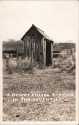 A Desert Filling Station in the Seventies Postcard