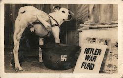 Hitler War Fund - Dog Peeing in Nazi Helmet World War II C.F. Heath Postcard Postcard Postcard