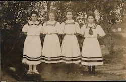 4 Women, White Dresses or Bathing Suits Postcard