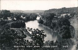 Elkader from Lovers Leap, Turkey River Iowa Postcard Postcard Postcard