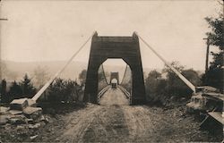 Car Transporting One Way Suspension Bridge Cars Postcard Postcard Postcard