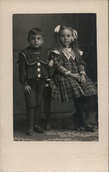 little boy and little girl Children Postcard Postcard Postcard