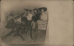 Studio: Family in Donkey Cart Postcard