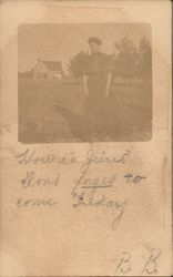 Woman, Farmhouse Postcard