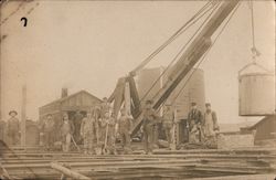 Men with Machinery, Crane Postcard