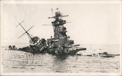 Sunk German cruiser Admiral Graf Spee Postcard