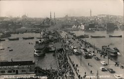 Bird's Eye View of Galata Bridge Istanbul, Turkey Greece, Turkey, Balkan States Postcard Postcard Postcard