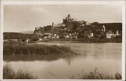 View of Trencin Castle from across the Vah river Postcard