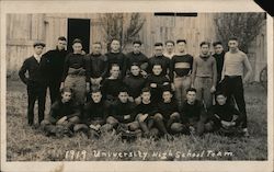 1919 University High School Football Team Postcard