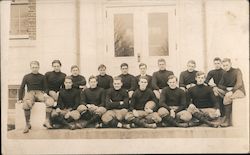 Football Team on Steps, circa 1910 Postcard