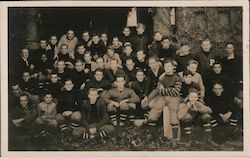 College or High School Football Team, One Black Player Postcard