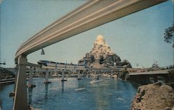 Monorail and Matterhorn - Disneyland Postcard