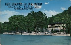 Capt. Generous and Sons Marina Below The Locks - On Lake Champlain Postcard