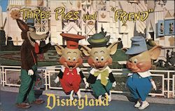 Three Little Pigs - Disneyland Postcard