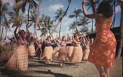 Hula Lessons at Waikiki Postcard