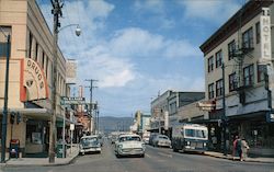 Busy Street Scene, Cheese Capital of the World Tillamook, OR Postcard Postcard Postcard