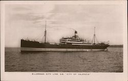 Ellerman City Line S.S. "City of Valencia" Postcard