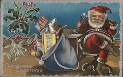 Christmas Greetings Santa Claus Postcard Postcard Postcard