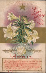 Happy Birthday to You April Flowers Postcard Postcard Postcard