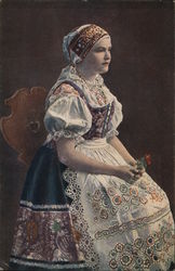 Museum V Sobeslavi - Girl in native dress Postcard