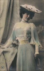 Lady in sundress Postcard