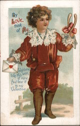 My love think of me - Child holding a wishbone Postcard