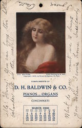 Solitude - Compliments of D.H. Baldwin & CO. Pianos - Organs Cincinnati Calendars Postcard Postcard Postcard