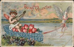 To My Valentine Cupid Postcard Postcard Postcard