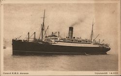 Cunard R. M. S. Aurania Tonnage 14000 Postcard