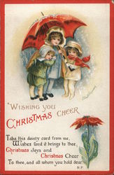 Wishing You Christmas Cheer Take This Dainty Card From Me, Wishes Fond It Brings To Thee Postcard