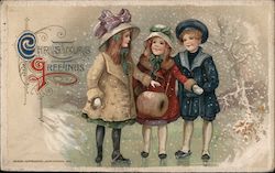 Christmas Greetings Children Postcard Postcard Postcard