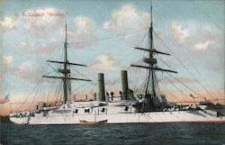 U.S. Cruiser "Boston" Ships Postcard Postcard Postcard