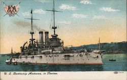 U.S. Battleship Alabama, in Review. Battleships Postcard Postcard Postcard