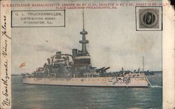 U.S. battleship Massachusetts Postcard