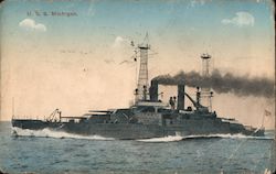 U.S.S. Michigan Battleships Postcard Postcard Postcard