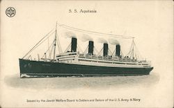 S.S. Aquitania - Issued by the Jewish Welfare Board to Soldiers and Sailors of the US Army & Navy Postcard